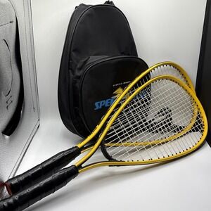 Sharper Image Speed Bird Speedminton Badminton SET W/RACQUETS SHUTTLECOCK + CASE